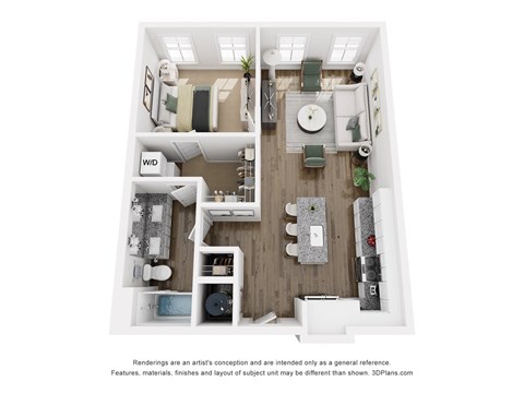 1 bed 1 bath E | 752 Sq. Ft. at The Merchant Apartments, Charleston